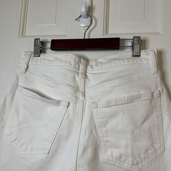 ABERCROMBIE Ultra High Rise Kick Flare Crop Jeans in White Denim Size 28 / 6 - Picture 6 of 8